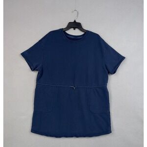 UGG Sweater Dress Womens XL Blue  Crew Neck French Terry Tunic Pockets Comfy